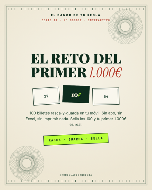 El Reto del Primer 1.000€ — reto de ahorro interactivo de Tu Regla Financiera